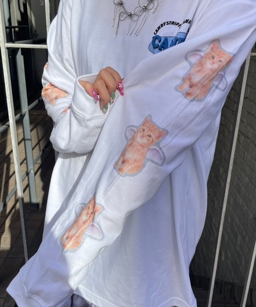 Candy Stripper（キャンディストリッパー）の「ANGEL KITTEN L/S Tシャツ（Tシャツ/カットソー・レディース・レッド/オフホワイト/ブラック・2）」の11枚目の写真