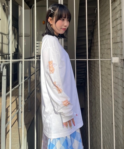 Candy Stripper（キャンディストリッパー）の「ANGEL KITTEN L/S Tシャツ（Tシャツ/カットソー・レディース・レッド/オフホワイト/ブラック・2）」の9枚目の写真