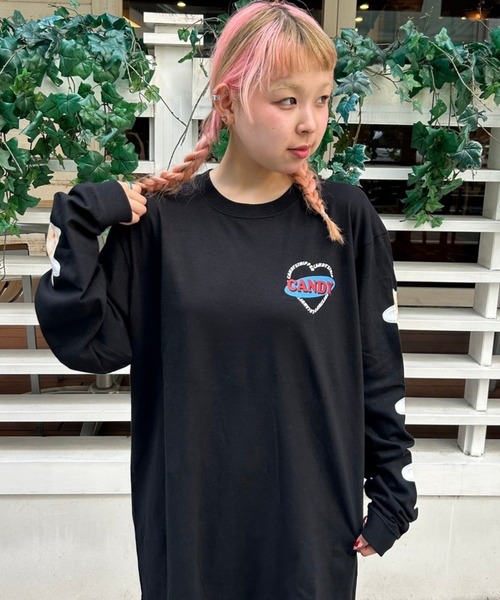 Candy Stripper（キャンディストリッパー）の「ANGEL KITTEN L/S Tシャツ（Tシャツ/カットソー・レディース・レッド/オフホワイト/ブラック・2）」の13枚目の写真