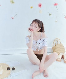 フリルシフォン×オフショルダー ビキニ 2点セット【ビキニ】【水着