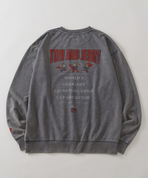 Tom&Jerry(トムアンドジェリー)の「【Tom & Jerry/トム & ジェリー】 ミニ裏毛 デニム ブリーチ加工 スーパーマン&バットマン コラボ スウェット トレーナー(スウェット・メンズ・ネイビー系1/ブルー系1/ブルー系/ネイビー系・LL/M/L)」の8枚目の写真