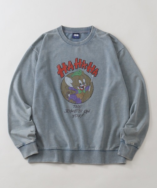 Tom&Jerry(トムアンドジェリー)の「【Tom & Jerry/トム & ジェリー】 ミニ裏毛 デニム ブリーチ加工 スーパーマン&バットマン コラボ スウェット トレーナー(スウェット・メンズ・ネイビー系1/ブルー系1/ブルー系/ネイビー系・LL/M/L)」の9枚目の写真