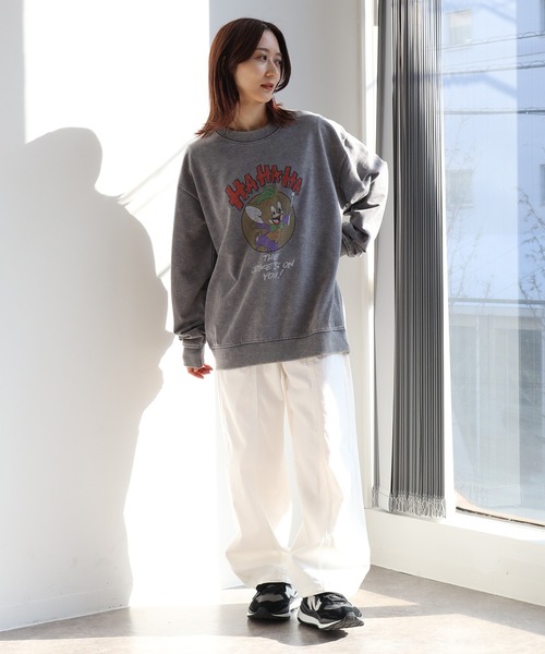 Tom&Jerry(トムアンドジェリー)の「【Tom & Jerry/トム & ジェリー】 ミニ裏毛 デニム ブリーチ加工 スーパーマン&バットマン コラボ スウェット トレーナー(スウェット・メンズ・ネイビー系1/ブルー系1/ブルー系/ネイビー系・LL/M/L)」の16枚目の写真