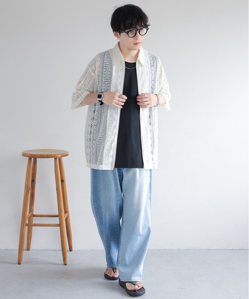 REmastered（リマスタード）の「【REmastered】リメイクライク/切り替えデニムワイドパンツ（デニムパンツ・メンズ・グレー/ブルー・MEDIUM/LARGE）」の7枚目の写真