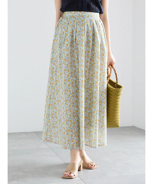 Te chichi(テチチ)の「フラワープリントコットンローンスカート(セットアップ可)(スカート・レディース・マスタード/ブラック・F)」の21枚目の写真