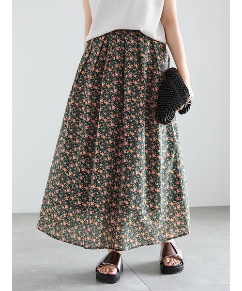 Te chichi(テチチ)の「フラワープリントコットンローンスカート(セットアップ可)(スカート・レディース・マスタード/ブラック・F)」の18枚目の写真