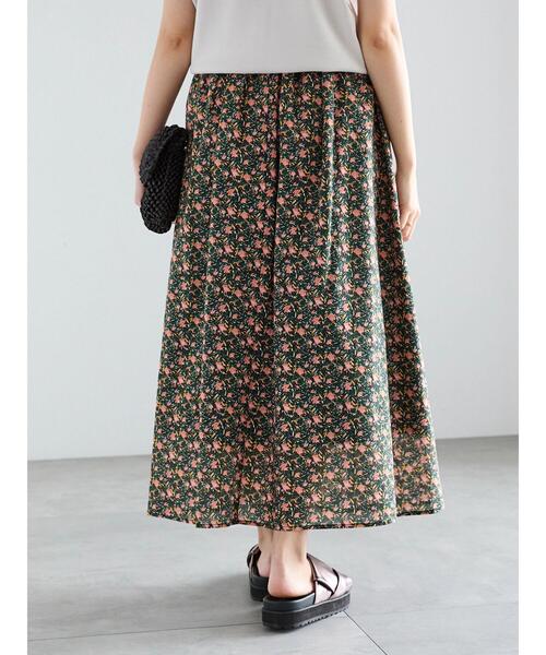 Te chichi(テチチ)の「フラワープリントコットンローンスカート(セットアップ可)(スカート・レディース・マスタード/ブラック・F)」の16枚目の写真