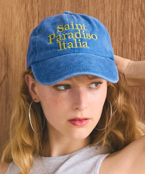 coca（coca）（コカ）の「ロゴ刺繍キャップ（キャップ・レディース・ブルー/アイボリー・ONE SIZE）」の2枚目の写真