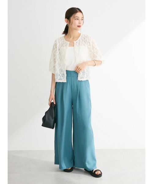 Sugar spoon(シュガースプーン)の「・SUGAR SPOON フラワーレースカーディガン(カーディガン/ボレロ・レディース・オフホワイト/ブラック/グレイッシュベージュ・FREE)」の7枚目の写真