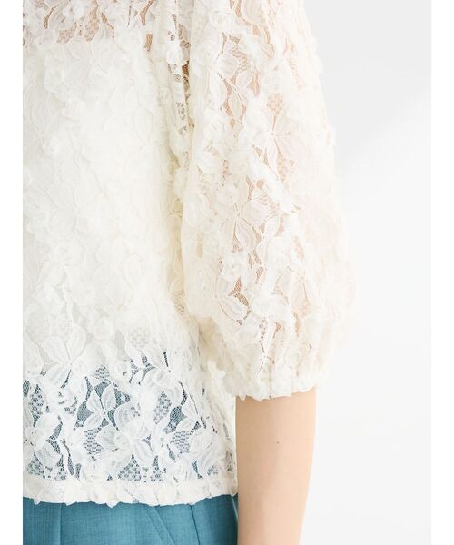 Sugar spoon(シュガースプーン)の「・SUGAR SPOON フラワーレースカーディガン(カーディガン/ボレロ・レディース・オフホワイト/ブラック/グレイッシュベージュ・FREE)」の6枚目の写真