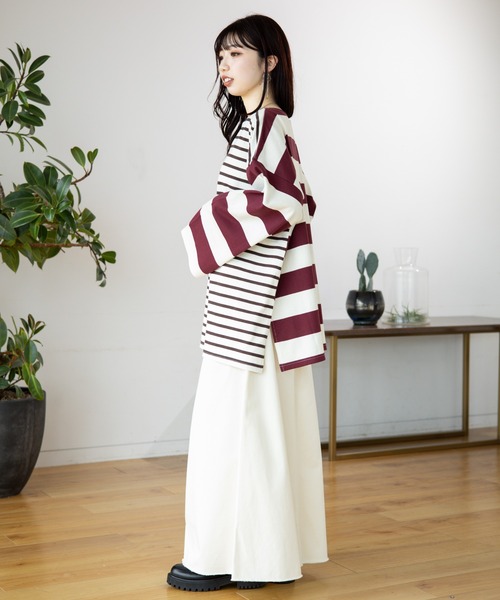 LEPSIM(レプシィム)の「袖ワイドボーダープルオーバー 131549(Tシャツ/カットソー・レディース・ブラック/パープル/ワインレッド/グリーン・FREE)」の18枚目の写真