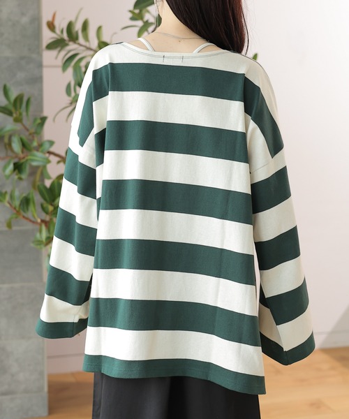 LEPSIM(レプシィム)の「袖ワイドボーダープルオーバー 131549(Tシャツ/カットソー・レディース・ブラック/パープル/ワインレッド/グリーン・FREE)」の20枚目の写真