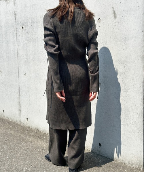 select MOCA（セレクトモカ）の「【洗える】ワイドストレートニットパンツ（スラックス・レディース・チャコール/ベージュ/ブラック・SMALL/MEDIUM/LARGE）」の11枚目の写真