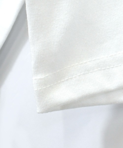 おしゃれスタ（オシャレスタ）の「oversize sleeve line ringer long sleeve T-shirt/オーバーサイズ 袖ライン フロント刺繍 リンガー ロングスリーブTシャツ【IR】 オーバーサイズ メンズ レディース（Tシャツ/カットソー・メンズ・ブラック/ブラック系その他/ホワイト系その他/ホワイト・M/L/XL/S）」の5枚目の写真