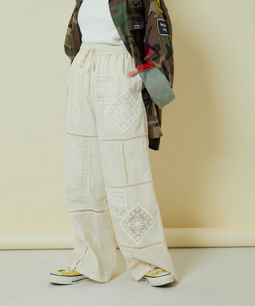 フリーダFreadaアソートデザインヴィンテージパッチワーク刺繍パンツ Freada/アソートデザインヴィンテージパッチワーク刺繍パンツ