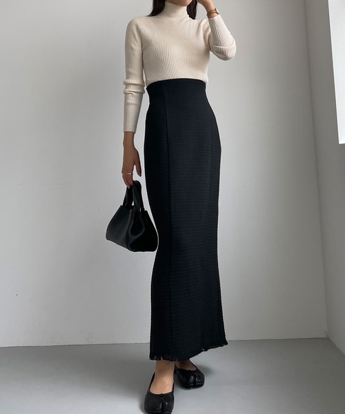 Louere(ルエレ)の「ツイードハイウエストペンシルスカート(スカート・レディース・ネイビー/モカ/ブラウン/アイボリー/ブラック・SMALL/MEDIUM/LARGE/X-LARGE)」の6枚目の写真