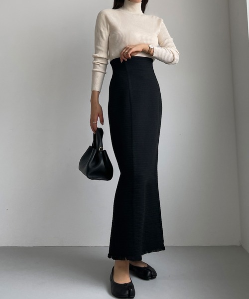 Louere(ルエレ)の「ツイードハイウエストペンシルスカート(スカート・レディース・ネイビー/モカ/ブラウン/アイボリー/ブラック・SMALL/MEDIUM/LARGE/X-LARGE)」の8枚目の写真