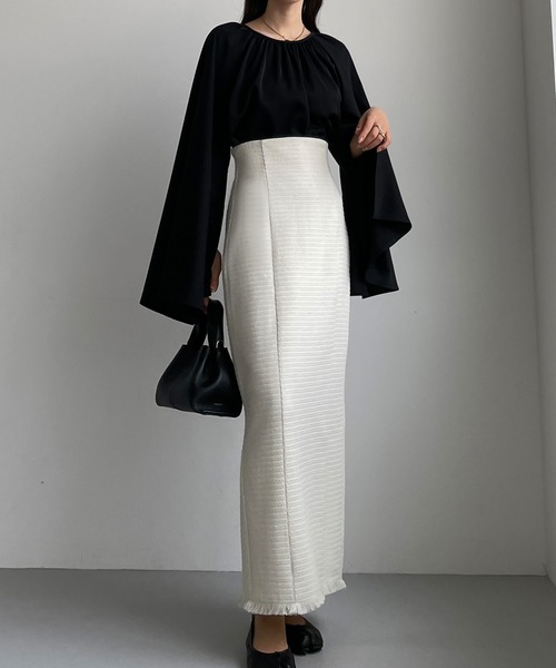 Louere(ルエレ)の「ツイードハイウエストペンシルスカート(スカート・レディース・ネイビー/モカ/ブラウン/アイボリー/ブラック・SMALL/MEDIUM/LARGE/X-LARGE)」の10枚目の写真