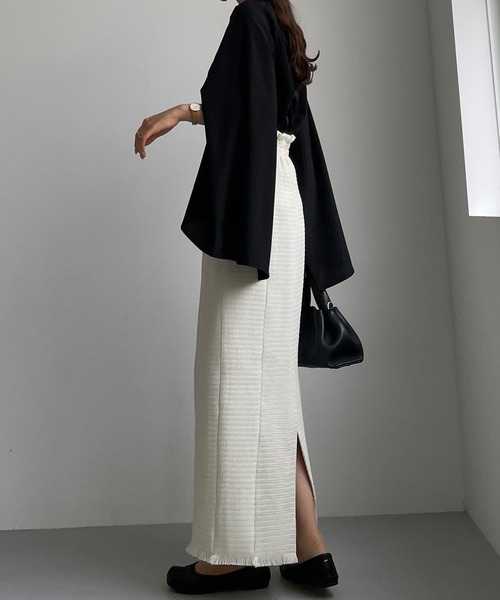 Louere(ルエレ)の「ツイードハイウエストペンシルスカート(スカート・レディース・ネイビー/モカ/ブラウン/アイボリー/ブラック・SMALL/MEDIUM/LARGE/X-LARGE)」の12枚目の写真