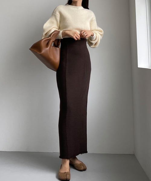 Louere(ルエレ)の「ツイードハイウエストペンシルスカート(スカート・レディース・ネイビー/モカ/ブラウン/アイボリー/ブラック・SMALL/MEDIUM/LARGE/X-LARGE)」の15枚目の写真