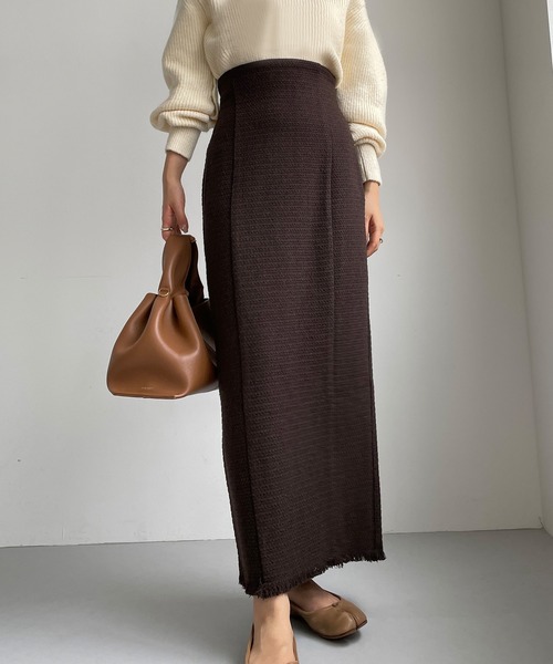 Louere(ルエレ)の「ツイードハイウエストペンシルスカート(スカート・レディース・ネイビー/モカ/ブラウン/アイボリー/ブラック・SMALL/MEDIUM/LARGE/X-LARGE)」の17枚目の写真