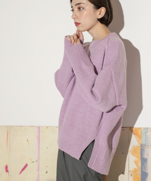 セール】もちもちクルーネック ミドルゲージニット（ニット/セーター