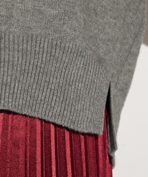 OPAQUE.CLIP（オペークドットクリップ）の「◆もちもちクルーネック ミドルゲージニット（ニット/セーター・レディース・パープル/レッド系1/ブラウン系その他/ブラウン系/ブラック/グレー/オフホワイト/ネイビー・00）」の13枚目の写真