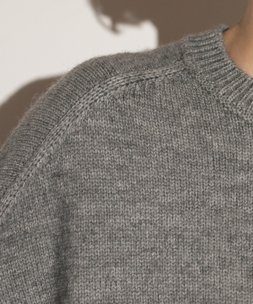 OPAQUE.CLIP（オペークドットクリップ）の「◆もちもちクルーネック ミドルゲージニット（ニット/セーター・レディース・パープル/レッド系1/ブラウン系その他/ブラウン系/ブラック/グレー/オフホワイト/ネイビー・00）」の16枚目の写真