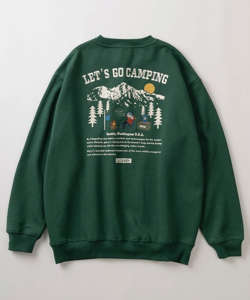 GERRY(ジェリー)の「【GERRY/ジェリー】ワンポイントロゴ刺繍&キャンピング レトロイラスト バックプリントデザイン ビッグシルエット 裏起毛クルーネックスウェット/ ワイドシルエット(スウェット・メンズ・ダークグリーン/ブラック/オートミール/ホワイト/ネイビー・M/L/XL)」の13枚目の写真