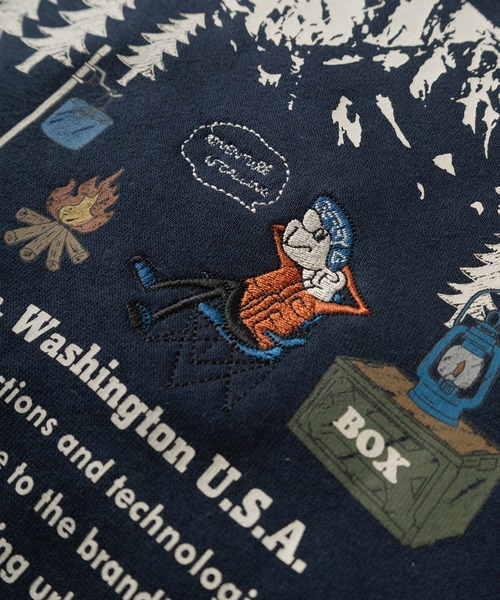 GERRY(ジェリー)の「【GERRY/ジェリー】ワンポイントロゴ刺繍&キャンピング レトロイラスト バックプリントデザイン ビッグシルエット 裏起毛クルーネックスウェット/ ワイドシルエット(スウェット・メンズ・ダークグリーン/ブラック/オートミール/ホワイト/ネイビー・M/L/XL)」の22枚目の写真