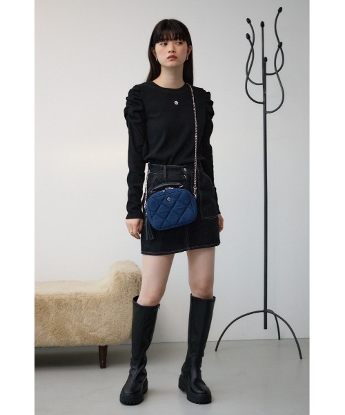 AZUL by moussy(アズールバイマウジー)の「MARY QUANT×AZUL キルティングバッグ(ハンドバッグ・レディース・ブラック/ブルー・FREE)」の10枚目の写真