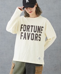 CUBE SUGAR（キューブシュガー）の「10/-スラブ天竺カットソーロゴプリントロングTシャツ（Tシャツ/カットソー）」
