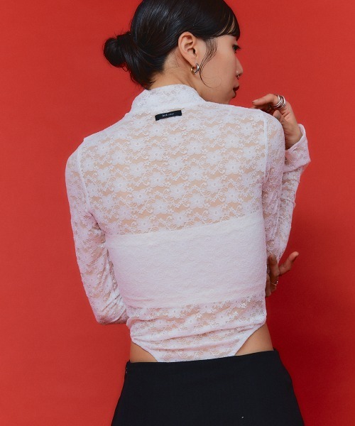 led.tokyo（レッドトウキョウ）の「【led.tokyo】レースボディスーツ（Tシャツ/カットソー・レディース・ブラック/ホワイト/レッド・FREE）」の4枚目の写真