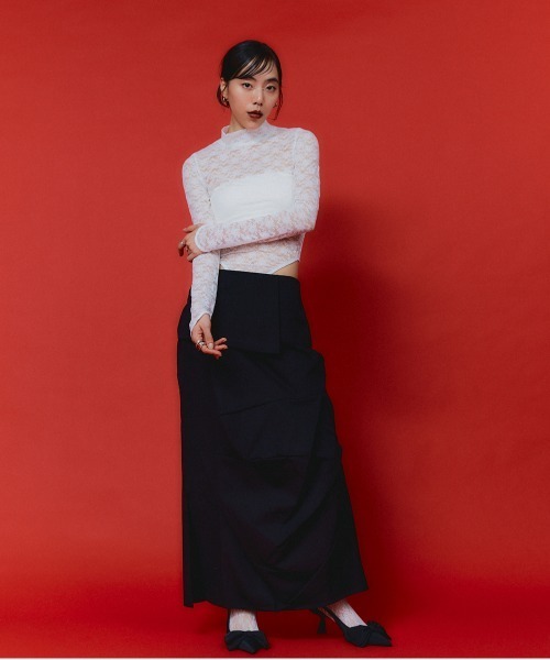 led.tokyo（レッドトウキョウ）の「【led.tokyo】レースボディスーツ（Tシャツ/カットソー・レディース・ブラック/ホワイト/レッド・FREE）」の6枚目の写真