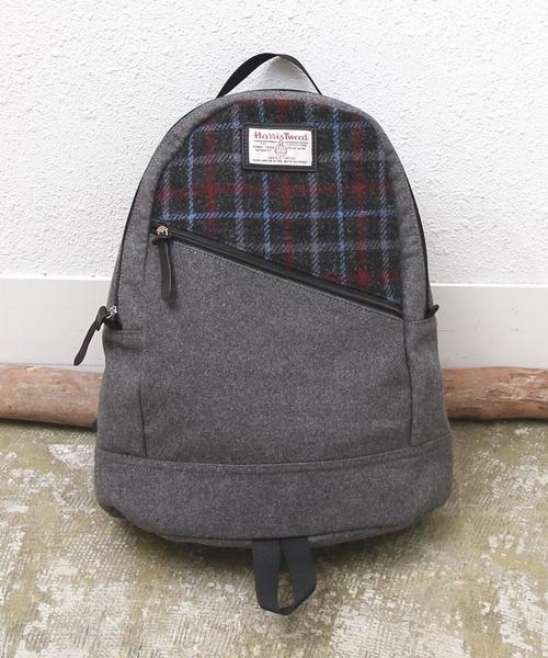 coen（コーエン）の「Harris Tweed （ハリスツイード）デイパック（バックパック/リュック・メンズ・ブラック/グレー/ダークブラウン/オリーブ/レッド/ワイン/その他1/ダークグレー/ネイビー/ロイヤルブルー・FREE）」の4枚目の写真