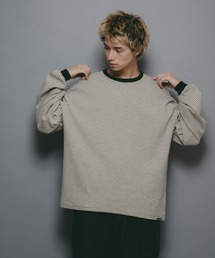 ブロークンボーダー ジャガード オーバーサイズ Tシャツ セール】old school jacquard border surf T-shirt/オールド