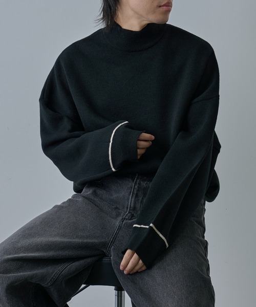 COLONY 2139（コロニートゥーワンスリーナイン）の「リサイクルポリハイネックニット（ニット/セーター・メンズ・アイボリー/ブラック/グレイッシュベージュ/チャコールグレー・MEDIUM/LARGE）」の13枚目の写真