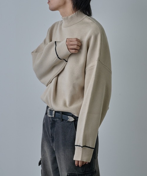 COLONY 2139（コロニートゥーワンスリーナイン）の「リサイクルポリハイネックニット（ニット/セーター・メンズ・アイボリー/ブラック/グレイッシュベージュ/チャコールグレー・MEDIUM/LARGE）」の6枚目の写真