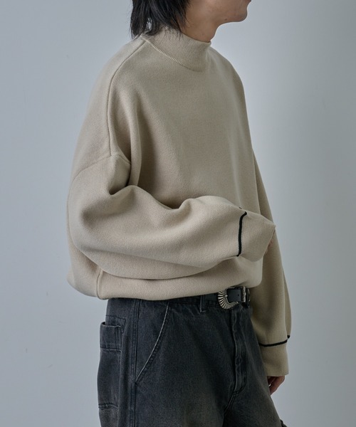 COLONY 2139（コロニートゥーワンスリーナイン）の「リサイクルポリハイネックニット（ニット/セーター・メンズ・アイボリー/ブラック/グレイッシュベージュ/チャコールグレー・MEDIUM/LARGE）」の8枚目の写真