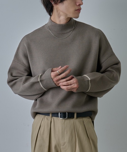 COLONY 2139（コロニートゥーワンスリーナイン）の「リサイクルポリハイネックニット（ニット/セーター・メンズ・アイボリー/ブラック/グレイッシュベージュ/チャコールグレー・MEDIUM/LARGE）」の19枚目の写真