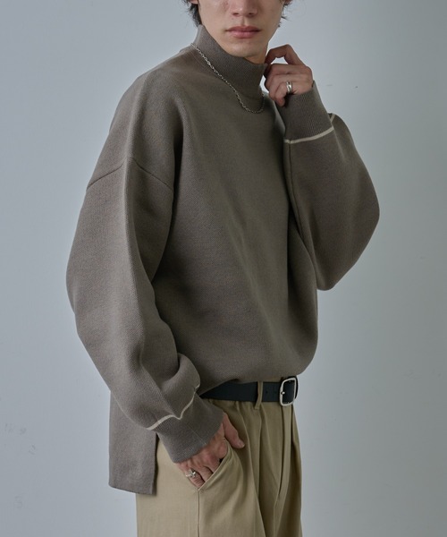 COLONY 2139（コロニートゥーワンスリーナイン）の「リサイクルポリハイネックニット（ニット/セーター・メンズ・アイボリー/ブラック/グレイッシュベージュ/チャコールグレー・MEDIUM/LARGE）」の22枚目の写真