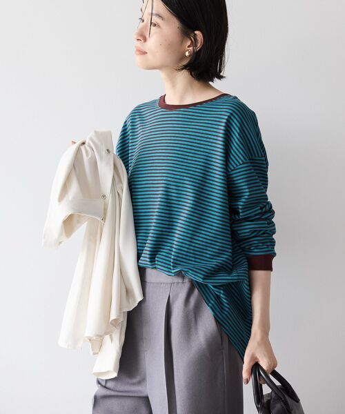 極美品 ギャルリーヴィー ボイルコットン ドロップショルダーTシャツ 24AW ボイルコットン ドロップショルダーTシャツ｜トゥモローランド