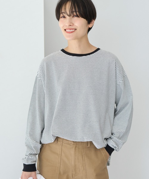 AMERICAN HOLIC（アメリカンホリック）の「ドロップショルダーカットプルオーバー（Tシャツ/カットソー・レディース・グレー系その他4/その他7/ホワイト系その他4/ブルー系その他/オフホワイト/ブラック・L/M）」の6枚目の写真