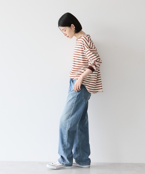 新品  aa.襟つきプルオーバー  ホワイト M ドロップショルダー ゆったり ドロップショルダーカットプルオーバー/AMERICAN HOLIC