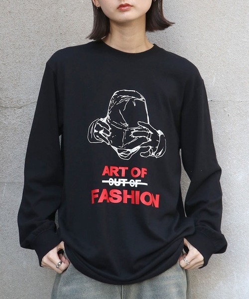 UNIT CHEST（ユニットチェスト）の「【UNIT CHEST】unique unisex long sleeve T-shirt/ユニークユニセックス ロンT OIF designer eggs コラボ Art of fashion by ArchiDanTe.（Tシャツ/カットソー・レディース・ホワイト/ブラック/杢グレー・L/M/S）」の3枚目の写真