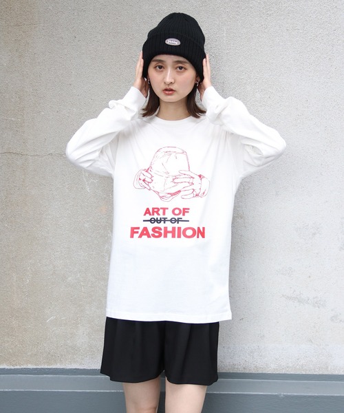 UNIT CHEST（ユニットチェスト）の「【UNIT CHEST】unique unisex long sleeve T-shirt/ユニークユニセックス ロンT OIF designer eggs コラボ Art of fashion by ArchiDanTe.（Tシャツ/カットソー・レディース・ホワイト/ブラック/杢グレー・L/M/S）」の22枚目の写真