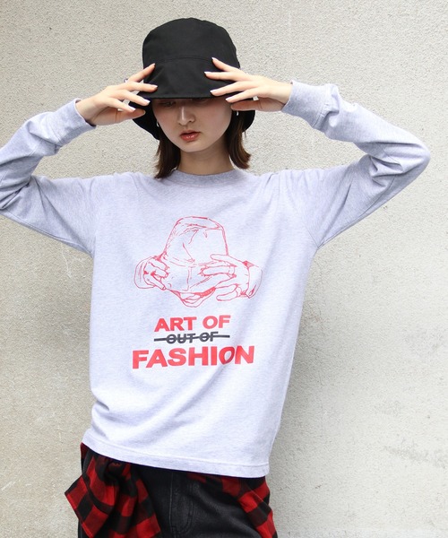 UNIT CHEST（ユニットチェスト）の「【UNIT CHEST】unique unisex long sleeve T-shirt/ユニークユニセックス ロンT OIF designer eggs コラボ Art of fashion by ArchiDanTe.（Tシャツ/カットソー・レディース・ホワイト/ブラック/杢グレー・L/M/S）」の12枚目の写真