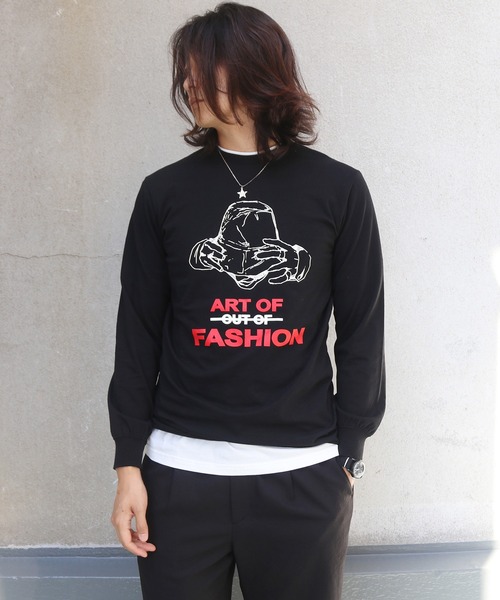 UNIT CHEST（ユニットチェスト）の「【UNIT CHEST】unique unisex long sleeve T-shirt/ユニークユニセックス ロンT OIF designer eggs コラボ Art of fashion by ArchiDanTe.（Tシャツ/カットソー・レディース・ホワイト/ブラック/杢グレー・L/M/S）」の9枚目の写真