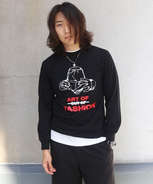UNIT CHEST（ユニットチェスト）の「【UNIT CHEST】unique unisex long sleeve T-shirt/ユニークユニセックス ロンT OIF designer eggs コラボ Art of fashion by ArchiDanTe.（Tシャツ/カットソー・レディース・ホワイト/ブラック/杢グレー・L/M/S）」の8枚目の写真