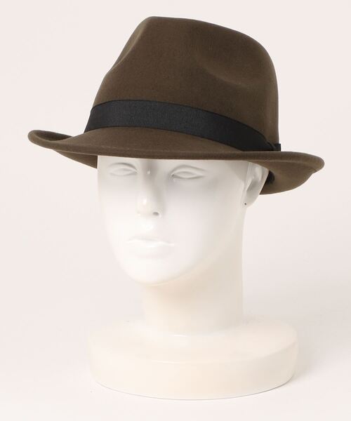 polcadot（ポルカドット）の「FELT HAT/フェルト 中折れハット（ハット・メンズ・ブラック/グレイッシュベージュ/カーキ/ベージュ・M/XL）」の4枚目の写真